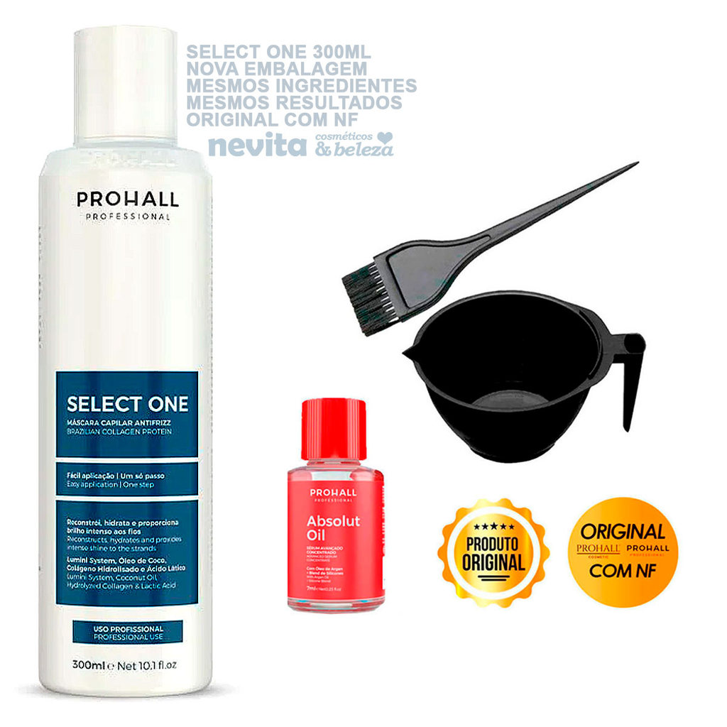 Alisante Select One Prohall 300ml + Cumbuca e Reparador