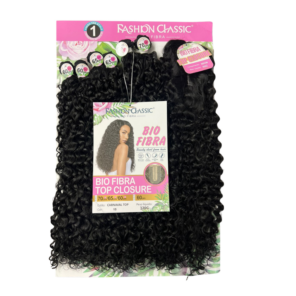 CABELO CARNAVAL BIO FIBRA TOP CLOUSURE COR 1B (PRETO)