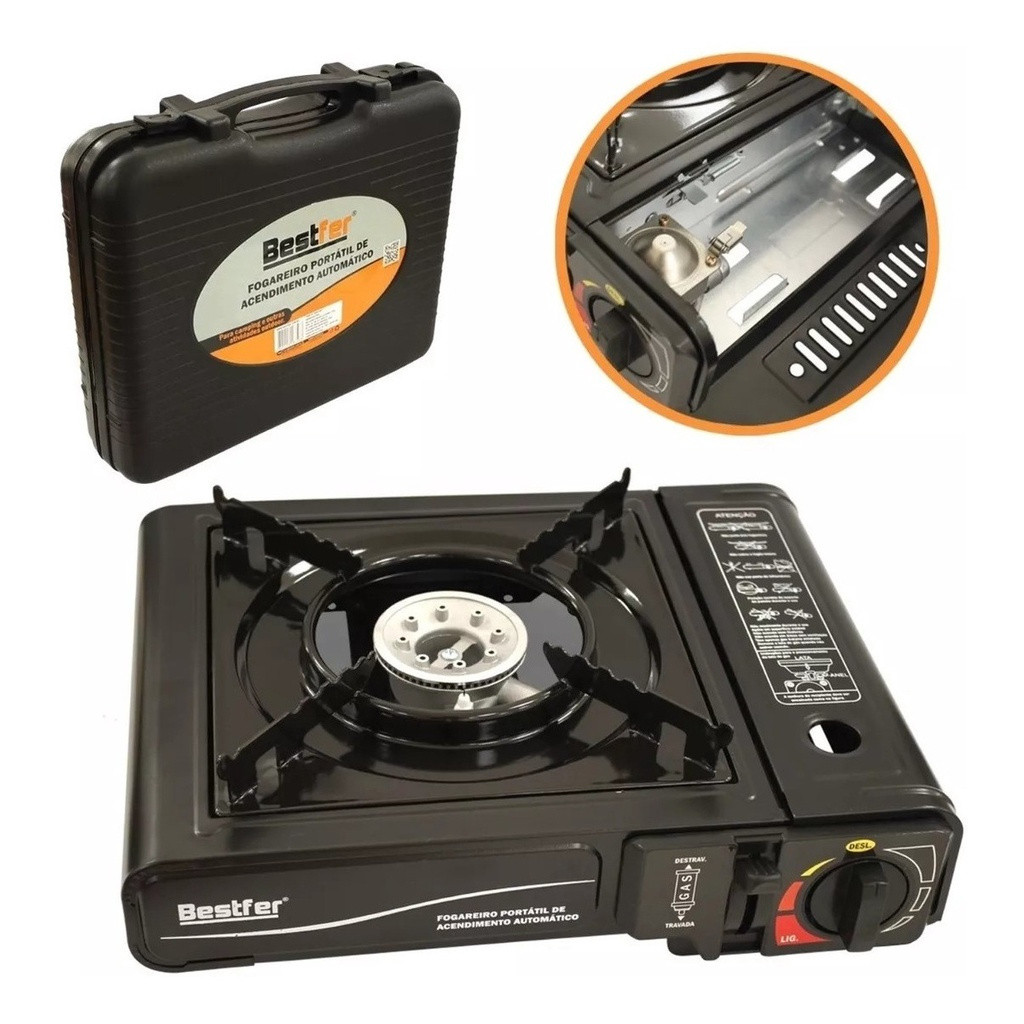 Fogareiro Fogão Portátil a Gás Pesca Camping Leve Bestfer Diversos Modelos Viagem em Oferta na Shopee