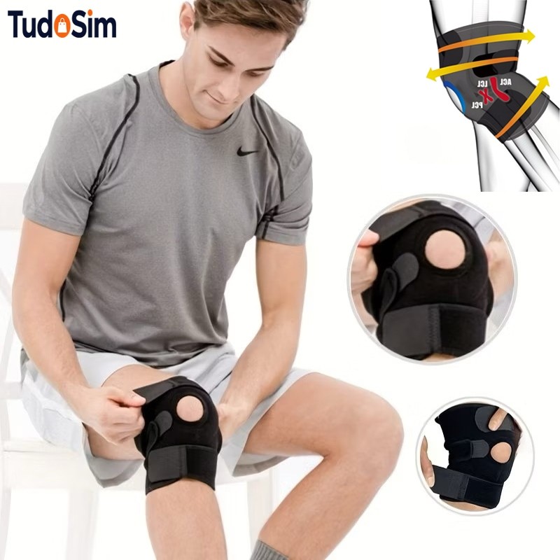 Kit 1 ou 2 Joelheira Compressão Ortopedica Articulada Apoio Reforçado Proteção Joelho Esportes Alívio Dor