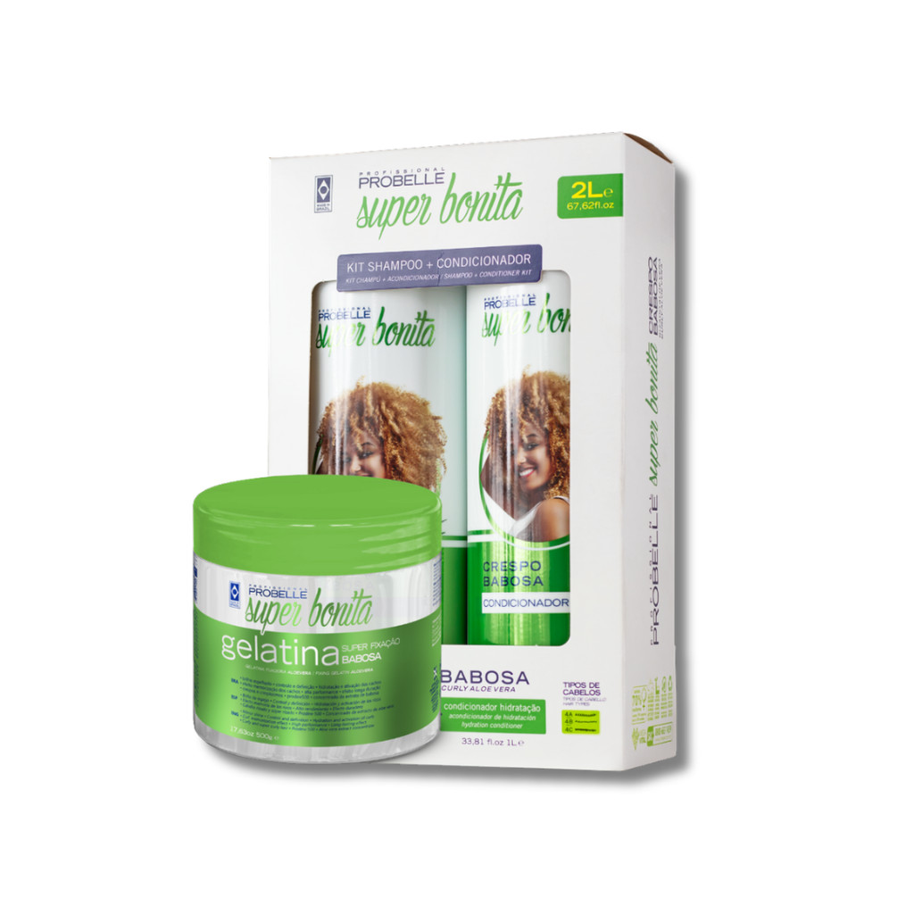 Pack Shampoo 1L + Condicionador 1L + Gelatina 500G. Probelle