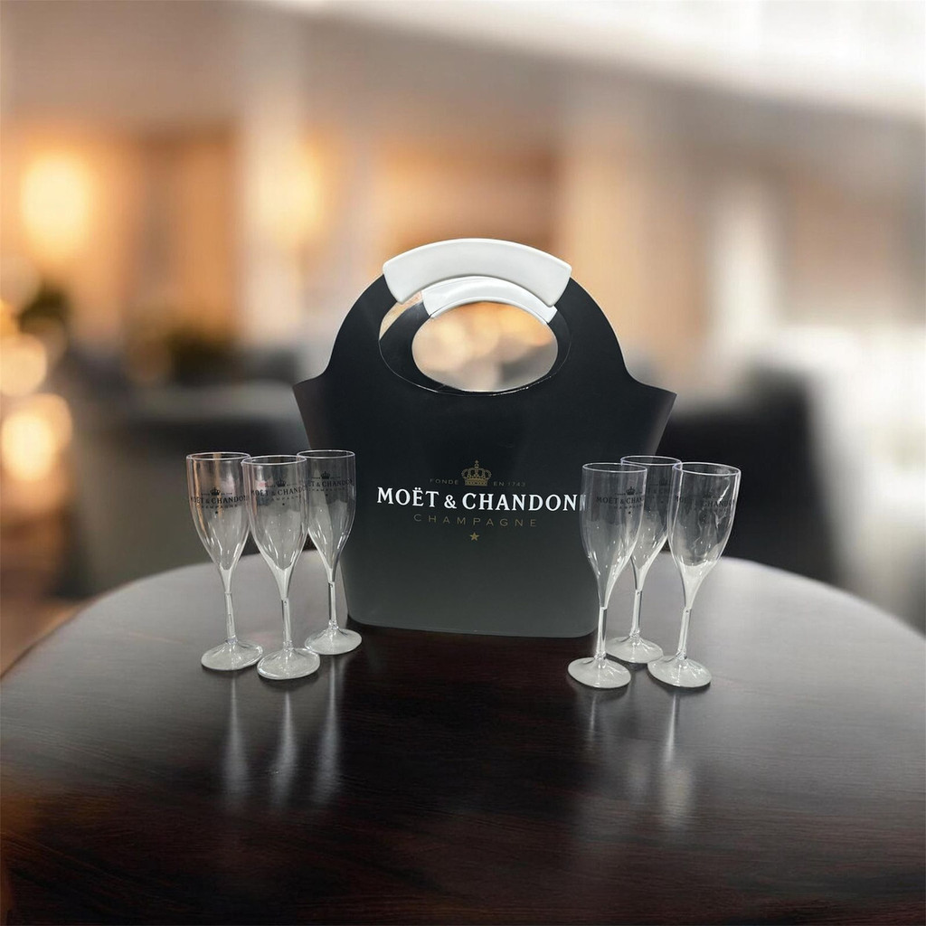 Cooler Ice Bag Moët & Chandon 12L + 6 Taças Premium