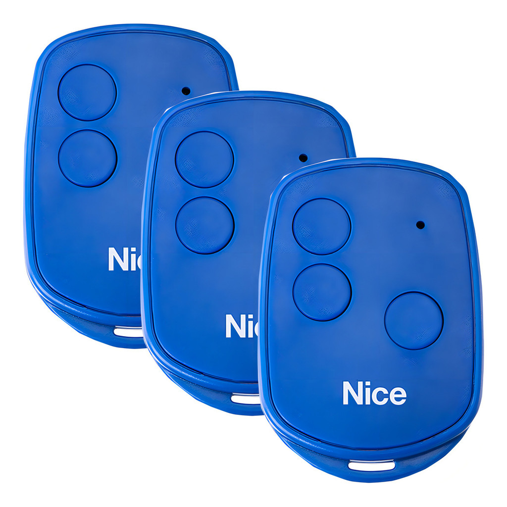 Kit 03 Pcs Controle Remoto Nice/linear-hcs 3 Tb Azul 433 Mhz