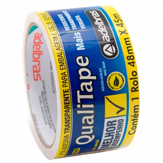 Fita para embalagem transparente 48mmx45m Qualitape Adelbras em Oferta na Shopee