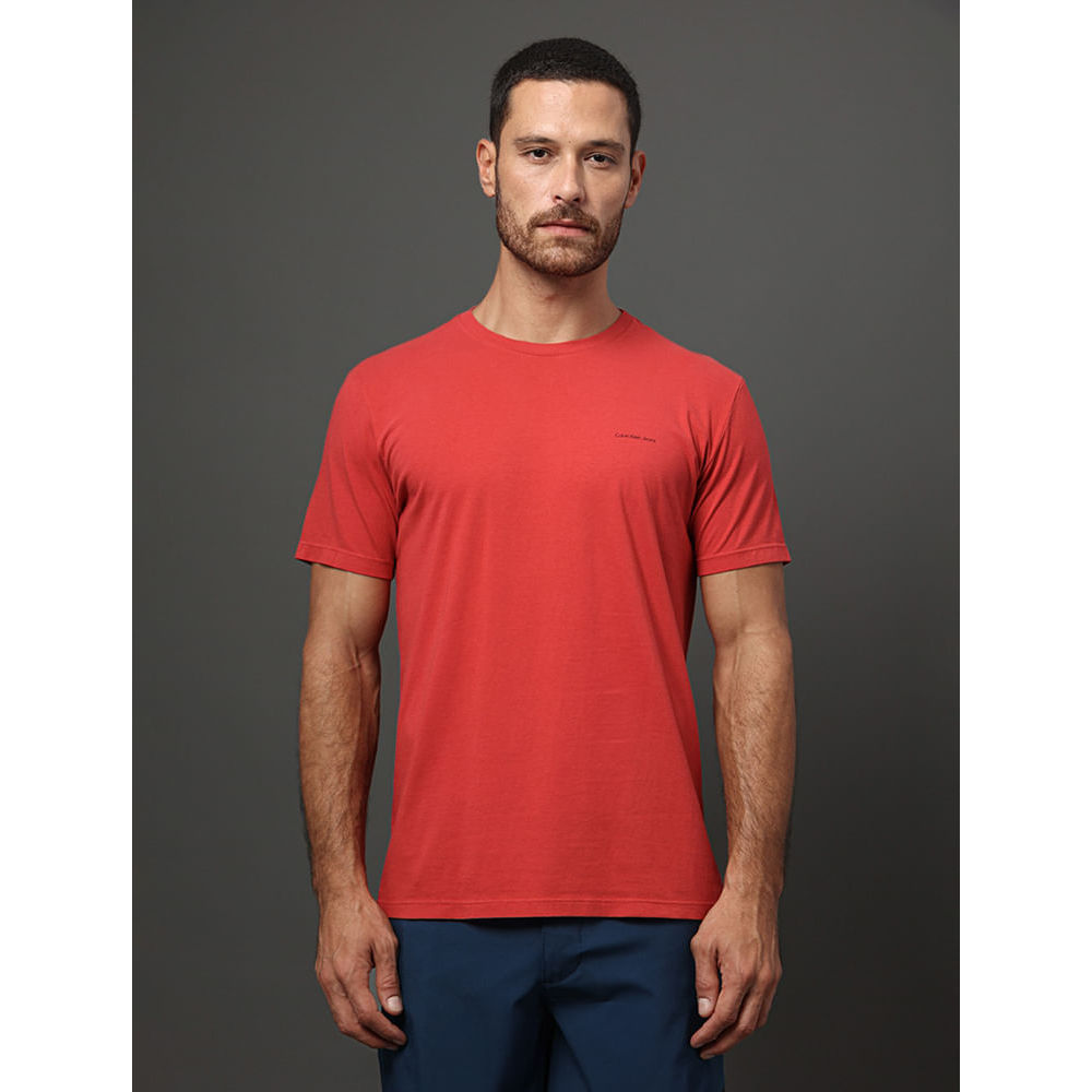 Camiseta Masculina Logo Peito Calvin Klein Jeans - Vermelho em Oferta na Shopee