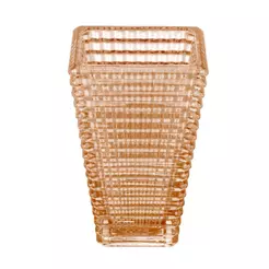 Vaso Wolff Maya de Cristal Âmbar 13,5cm x 10cm x 22,5cm