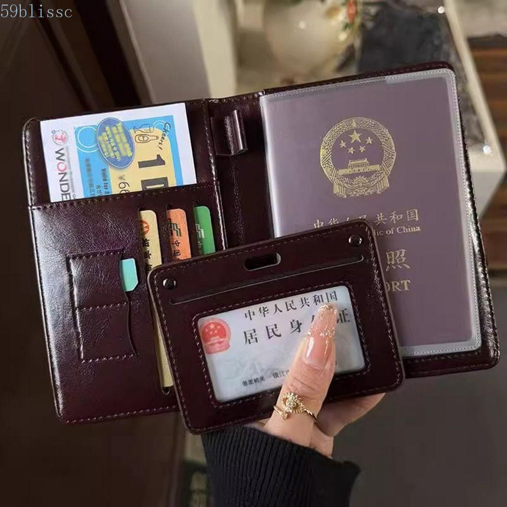 Carteira De Viagem BLISSC , Porta-Cartões Bolsa Para Passaporte PU , De Armazenamento Certificado De Check-in De Avião