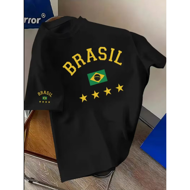 Camiseta Seleção Copa do Mundo 100% Algodão Futebol Brasil Unissex