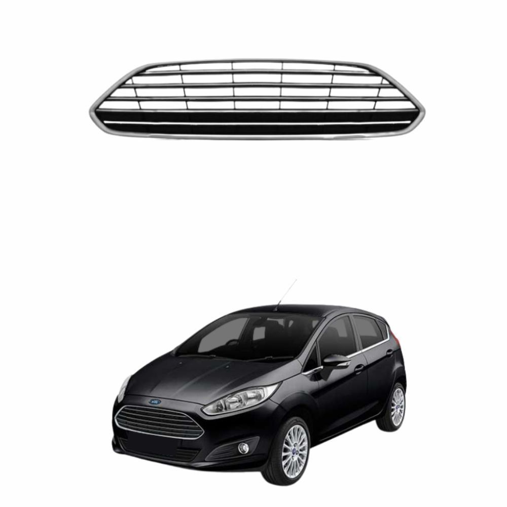 Grade Radiador Ford New Fiesta 2014 2015 2016 2017 2018 com Friso Cinza