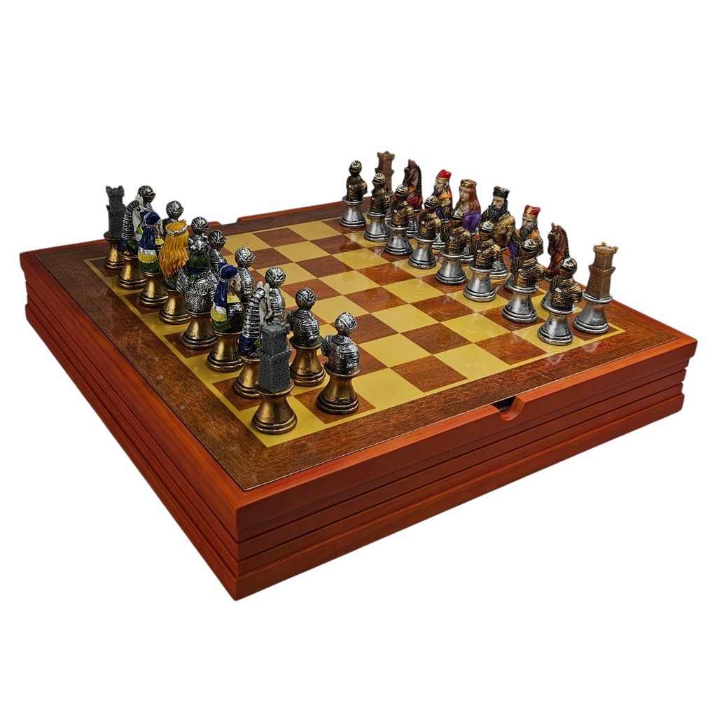 Jogo Xadrez Colecionador Medieval Tolkien Tabuleiro Fantasia Reis e Rainhas Decorativo Geek