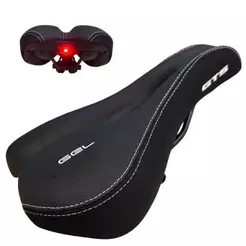Selim Bike Mtb Vazado Com Gel E Luz Traseira Sinalizador Gts