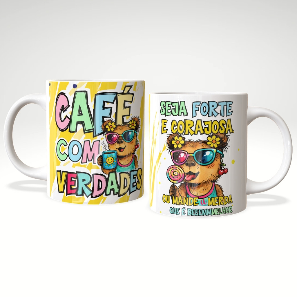 Caneca Café com Verdades Caneca Divertida de Cerâmica com Frases Engraçadas Presente Criativo 325ml JURO