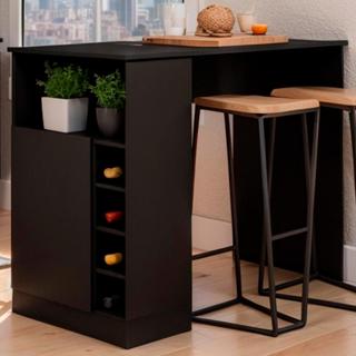 Bancada de Cozinha Genialflex Romana Porta Adega Preto Fosco em Oferta na Shopee