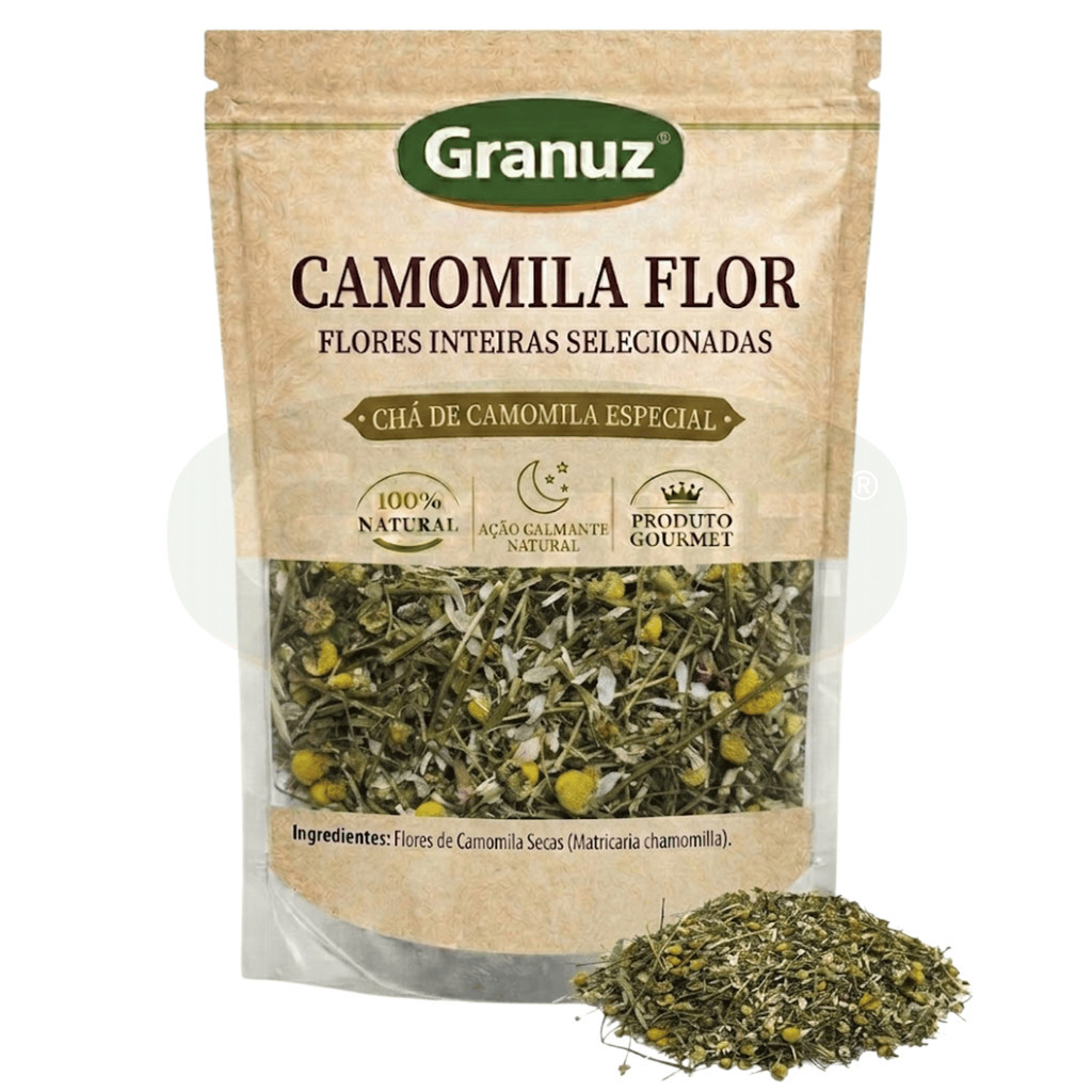 Camomila Flor para Chá 100% Natural Matricaria chamomilla Granuz Revendedor Autorizado [Envio HOJE]