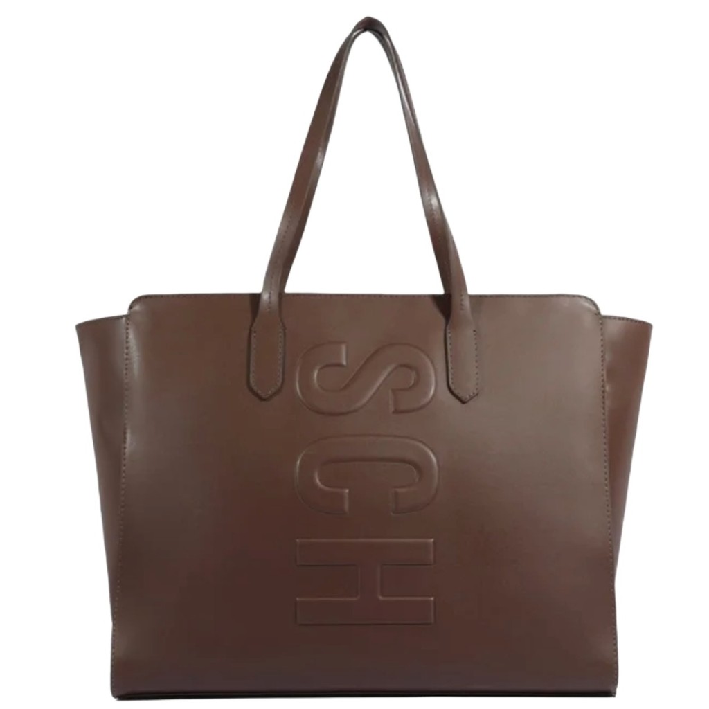 BOLSA SHOPPING SCHUTZ  MARROM GRANDE COM LOGO ORIGINAL