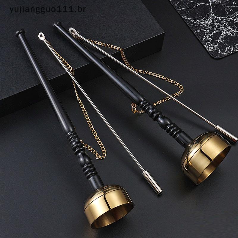 Imagem # Novo Sino De Meditação E Oração Tibetano-Latão Com Alça De Madeira Para Budismo Cantando Escritura Implementar Suprime