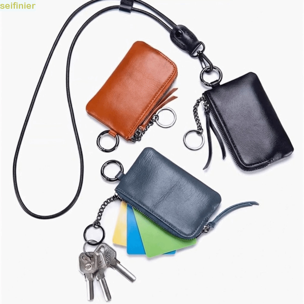 SEIFINIER Carteiras Penduradas No Pescoço , Mini Bolsa De Moedas Retrô PU , Porta-Cartões Portátil Macio E Requintado Pa