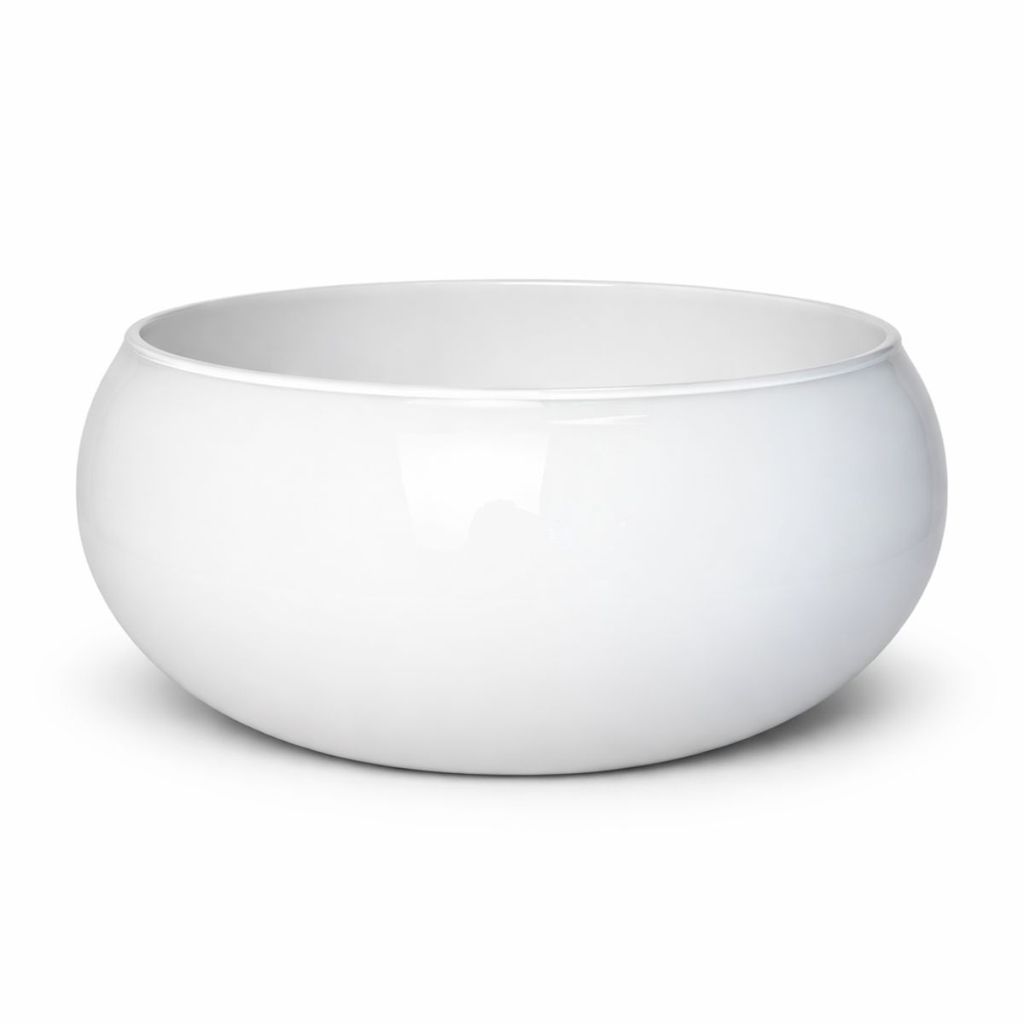 Vaso Vidro Redondo Grande Branco Centro Mesa Décor Ikebana