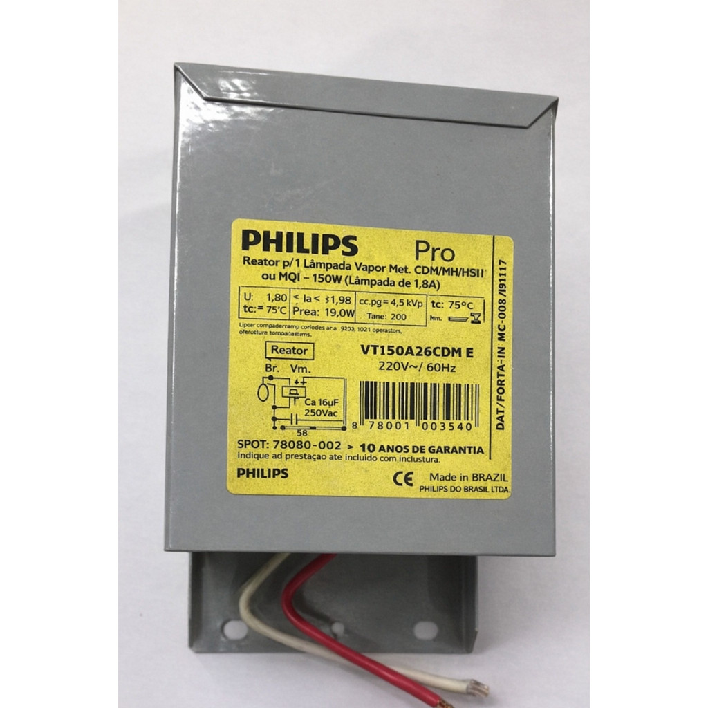 REATOR DESCARGA PHILIPS VTI150A26CDM E - - ORIGINAL ALTA PERFORMANCE PARA ILUMINAÇÃO PROFISSIONAL