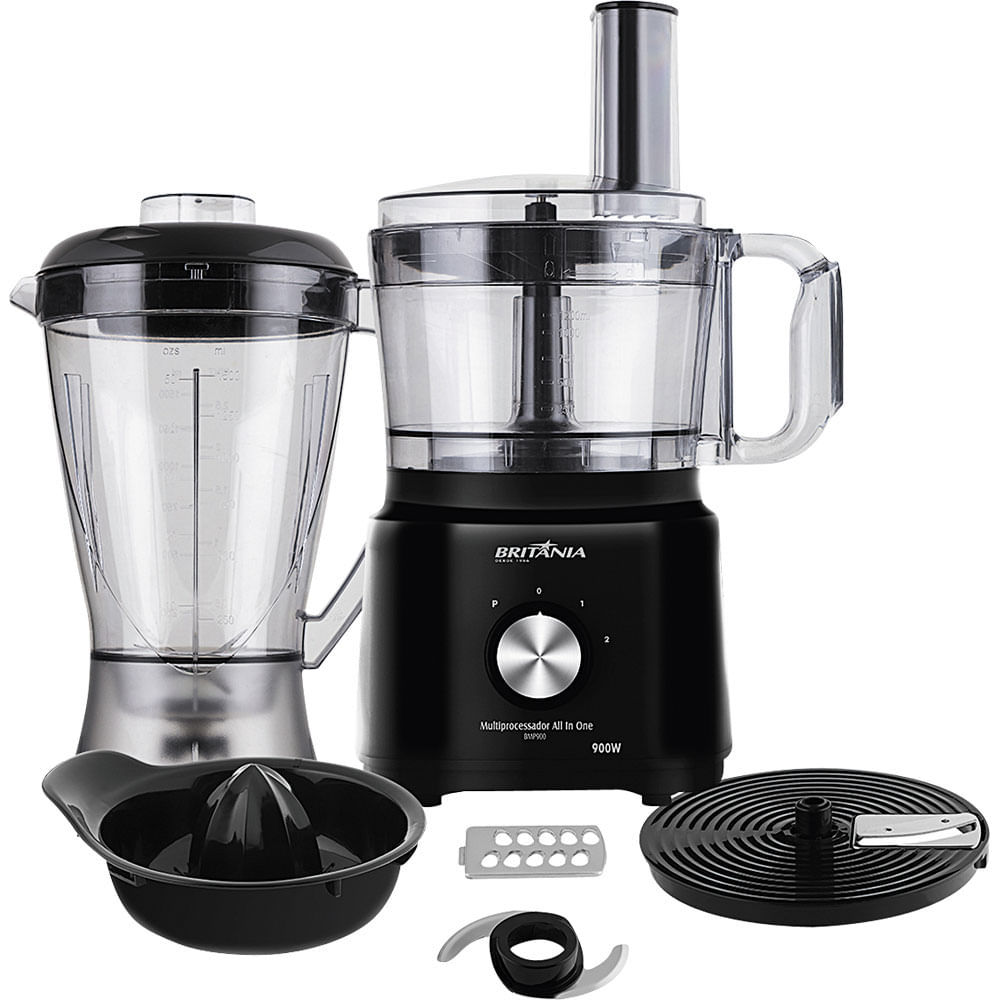 Multiprocessador com Liquidificador Britânia All in One BMP900P Preto 127V em Oferta na Shopee