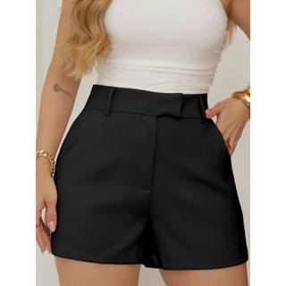 Emili2- Short Alfaiataria Feminino com Passantes e Bolsos Traseiros-S938 em Oferta na Shopee