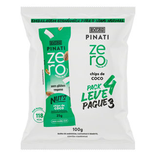 Barra de Cereais Pinati Nuts Zero Chips de Coco Leve 4 Pague 3 com 4 unidades de 25g cada em Oferta na Shopee
