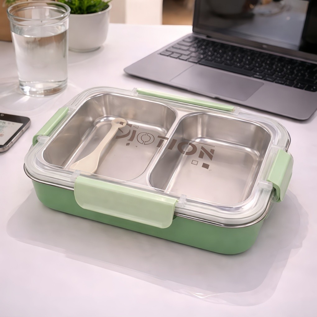 Marmita 800ml Aço Inox com Vedação e 2 Compartimentos | Marmita Anti Vazamento, Térmica, Ideal para Trabalho e Escola em Oferta na Shopee