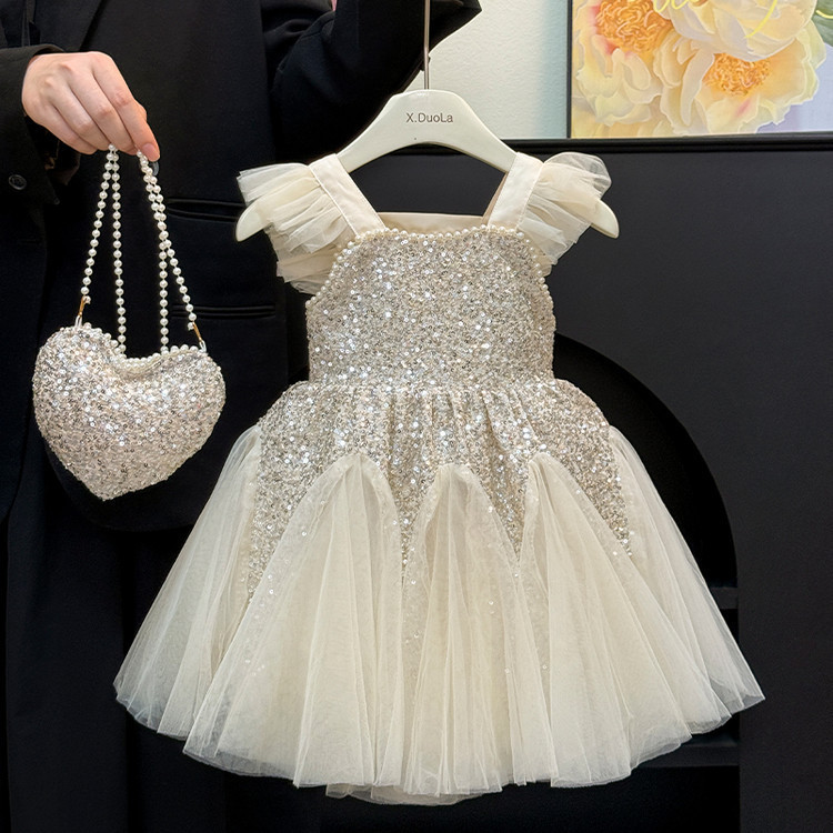 Vestido de princesa Elsa para meninas, vestido de verão, vestido Lolita 2026, novo estilo, Pettiskirt infantil, vestido