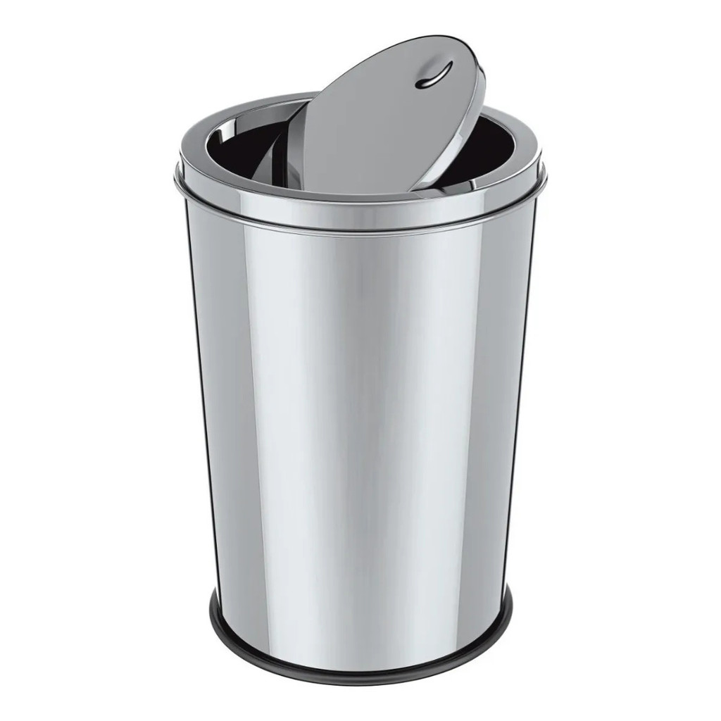LIXEIRA INOX DE COZINHA BANHEIRO TAMPA BASCULANTE 12 LITROS — imagem 2 de 2
