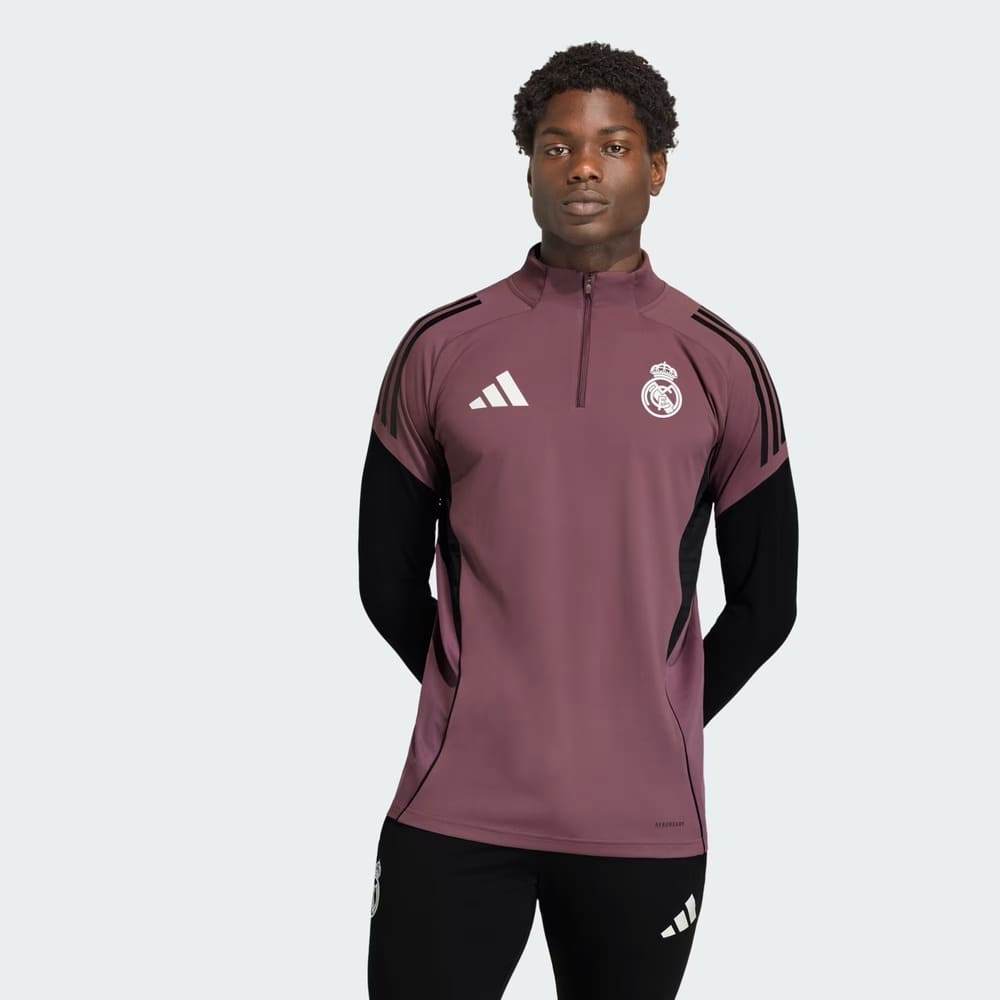 Blusa Real Madrid Treino Adidas Vinho/Preto Oficial + NF