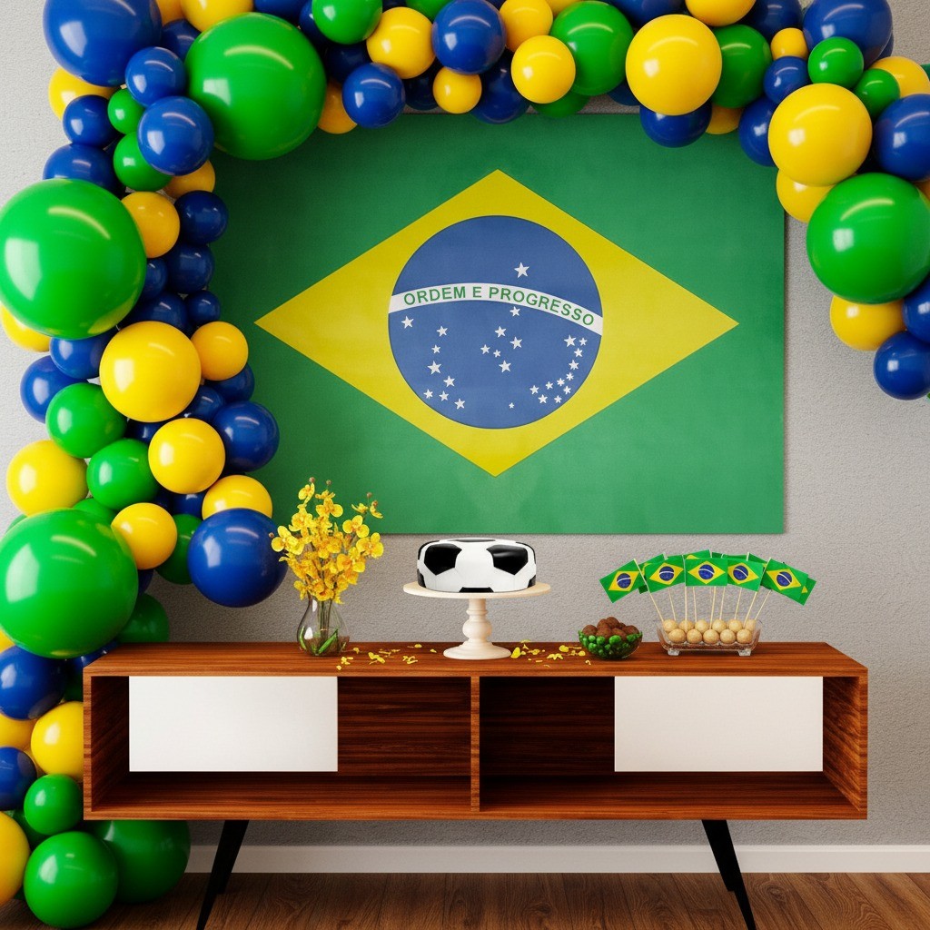 Kit bandeira do Brasil  - Painel Cenário Tecido TNT Estampado 1,40x1,10M Decorado Bandeira Brasil Copa