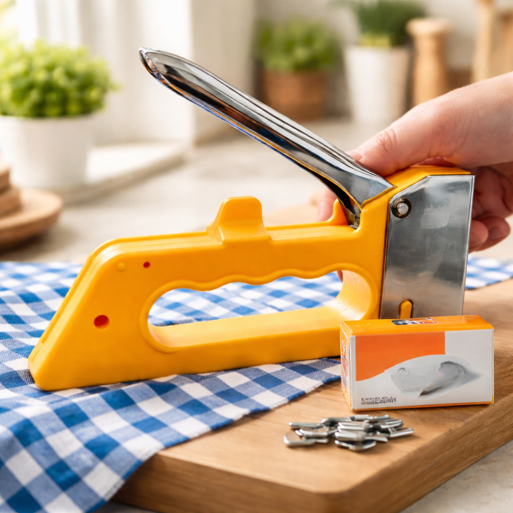 Grampeador Tapeceiro + 1000 Grampos Ferramentas Profissional Manual de Alta Pressão