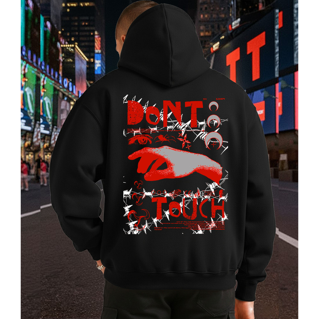 Moletom Canguru Dont Touch Estampado Streetwear Capuz Bolso Flanelado Unissex Premium Urbano Macio
