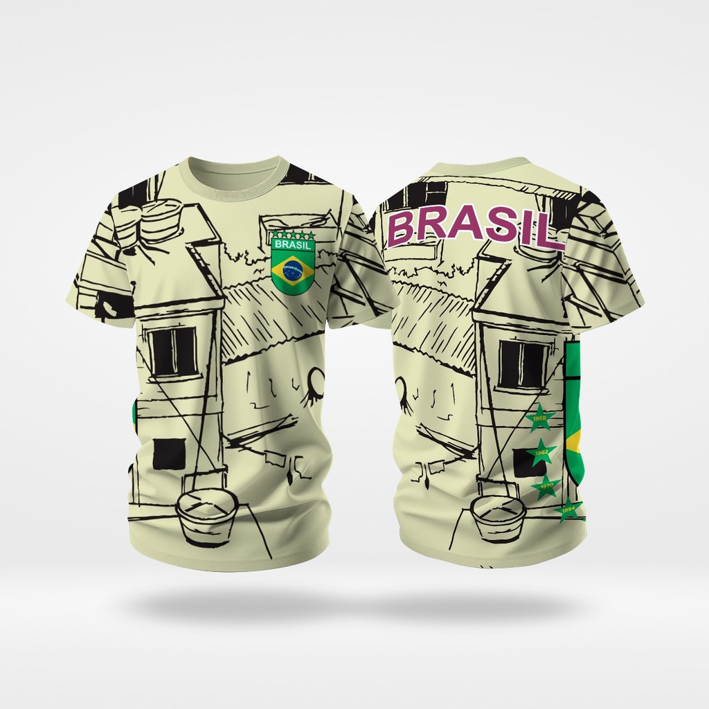Camisa do Brasil Seleção Brasileira Camiseta Futebol Torcedor MODELO 1