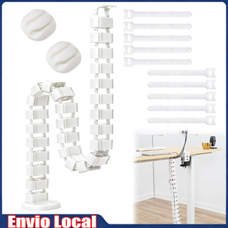Kit de gerenciamento de cabos para vértebras embaixo da mesa, Branco, mesa em pé,130 cm,ajustável,quadrilátero,com laços