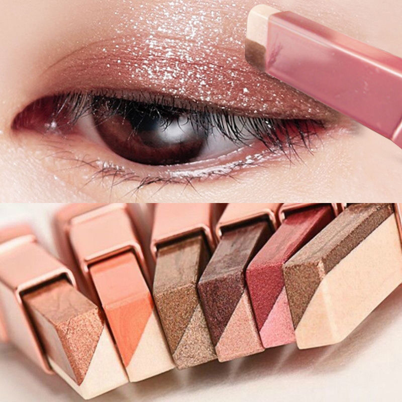 2 Em 1 Sombra De Cor Dupla Glitter Olho Vara Paleta Estéreo À Prova Dwaterproof Água Caneta Bicolor Shimmer Beleza Maqui