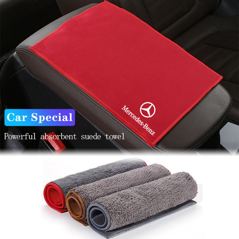 Para Mercedes-Benz CLS CLA GL R SLK AMG, Toalha de Limpeza em Couro Camurça Absorvente para Lavagem de Carro
