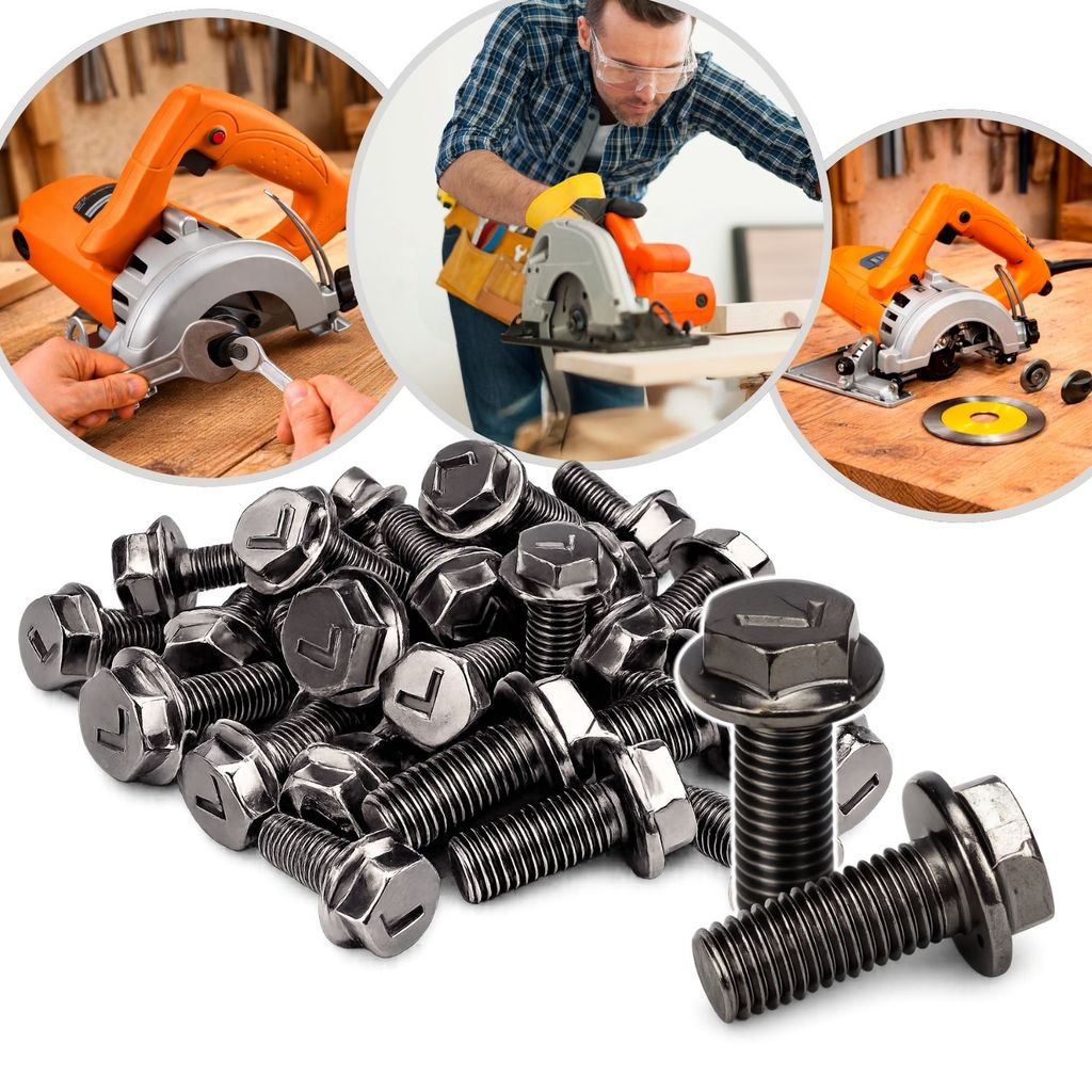 Kit 20 Parafuso Disco Serra Mármore M7 16mm Rosca Esquerda Maquita Bosh Original Universal Sextavado