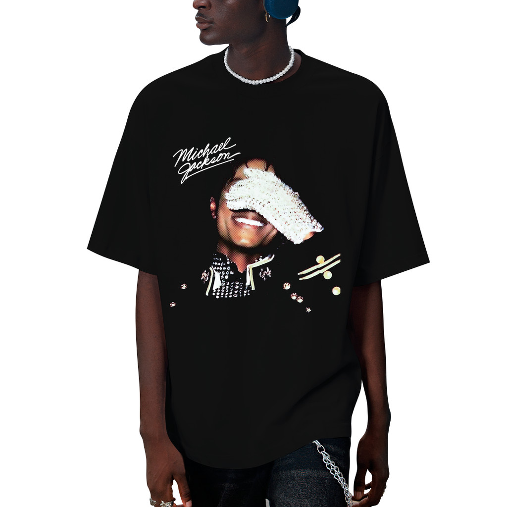 Camiseta Algodão Unissex Michael Jackson Rosto Mão Camisa Masculina T-Shirt Feminina em Oferta na Shopee