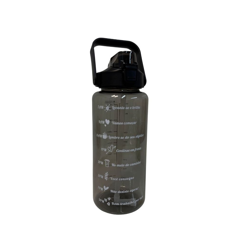 Garrafa Squeeze Preta  Motivacional 2L - Vencedor