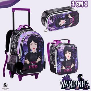 Kit Mochila Rodinha Estojo Lancheira Infantil Menina Feminino Vampirinha The End vandinha Wandinha em Oferta na Shopee