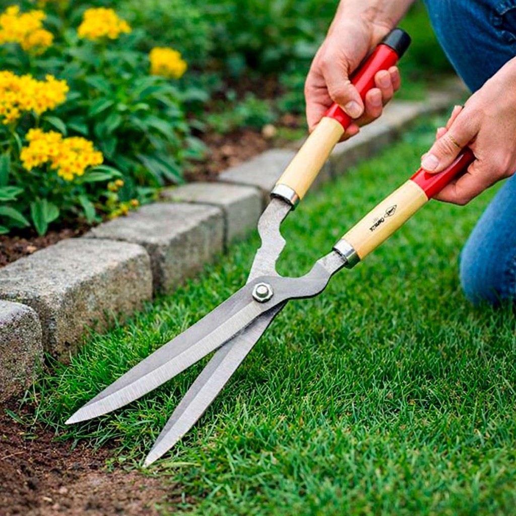 Tesoura de Aparar Grama Jardinagem Corneta Corta Grama Profissional Cerca Viva Tesourao
