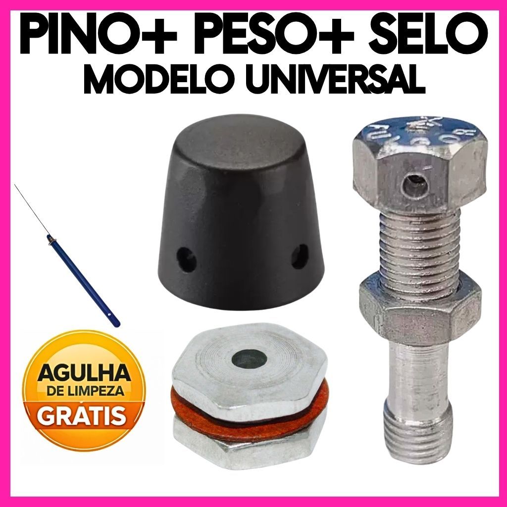 Kit Reparo Panela de Pressão Universal Peso Pino Válvula Segurança de Alumínio 3 Peças