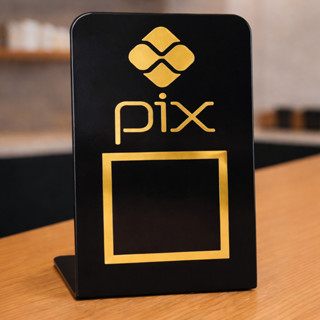 Placa Pix Display Acrílico Mesa Balcão Expositor Qr Code Pix em Oferta na Shopee