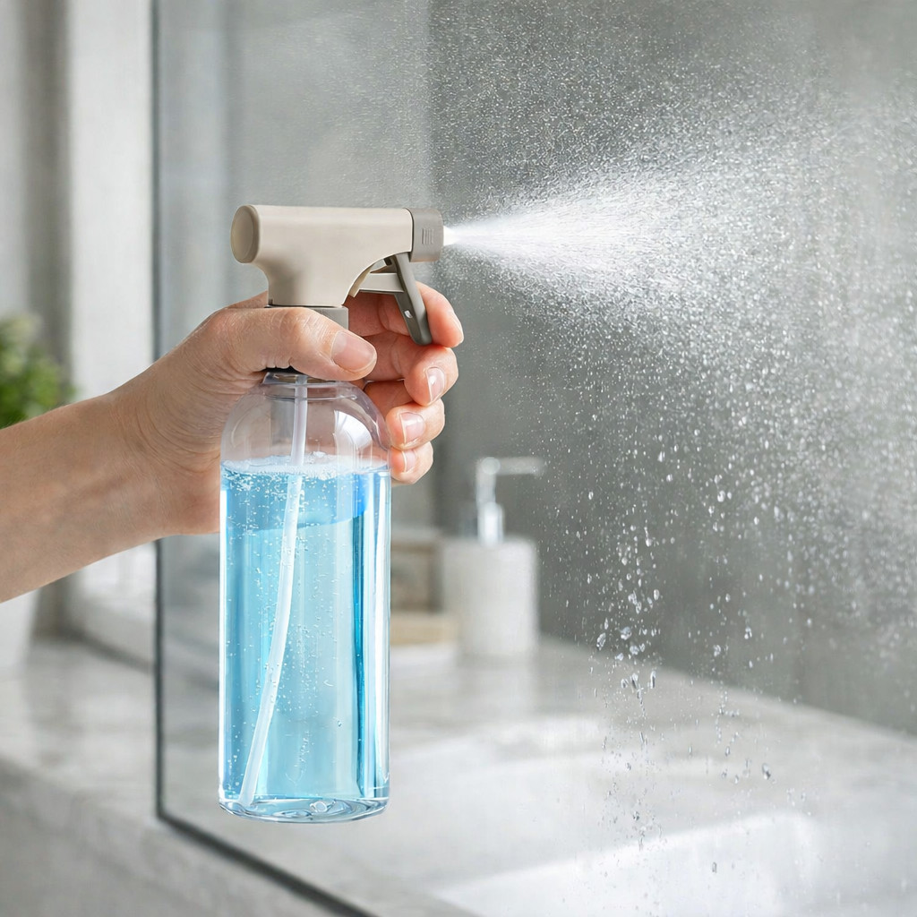Borrifador Multiuso Spray 500ml Bege Flow Com Trava Segurança Pulverizador Doméstico Jardim OU