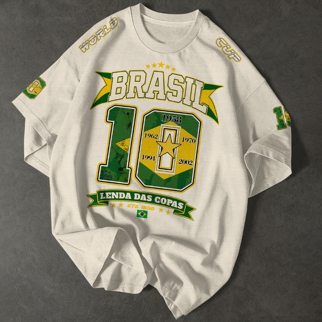 Camiseta Brasil 10 Lendas Copa Treino Seleção Brasileira Camisa 100% Algodão Streetwear Unissex
