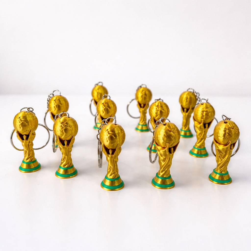 Kit Chaveiros Troféu Copa do Mundo Lembrancinha Presente Colecionável Taça Futebol