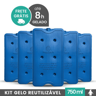 Gelo Reutilizável 750ml Até 8h Gelado Não Molha | GeloTech Rígido Gel Artificial Atóxico em Oferta na Shopee