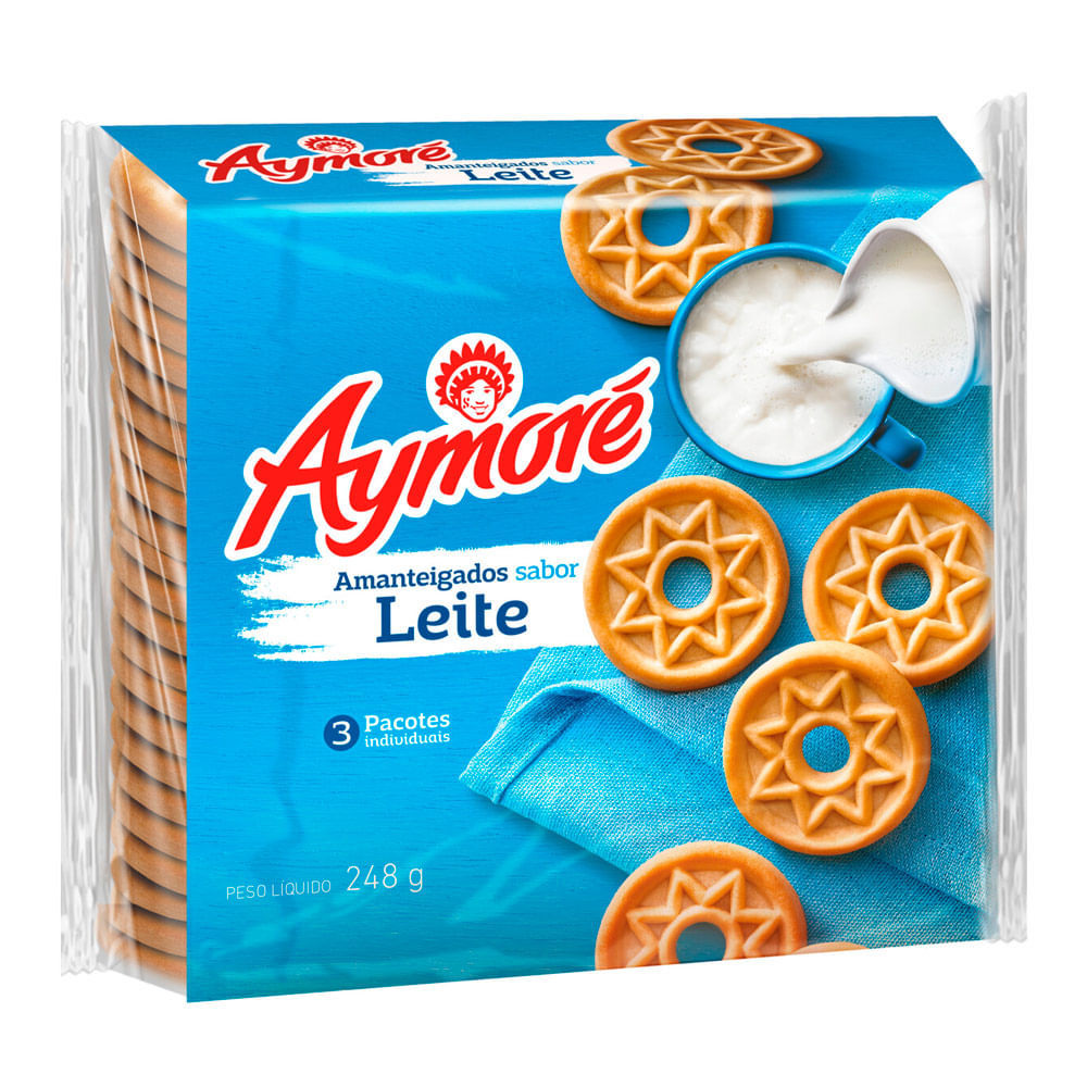 Biscoito Amanteigado Aymoré Sabor Leite 248g em Oferta na Shopee