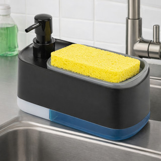 Suporte para Esponja com Dispenser de Detergente para Pia